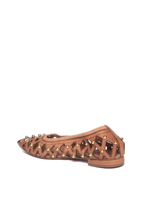 Brown leather ballet flat VINCENT VEGA | DADONAPPA-CUOIO